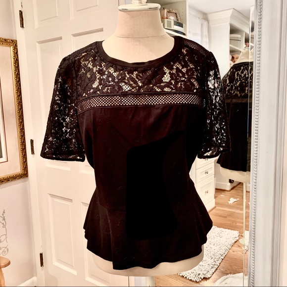 Rebecca Taylor lace sleeves, bodice, peplum waist - Picture 1 of 8